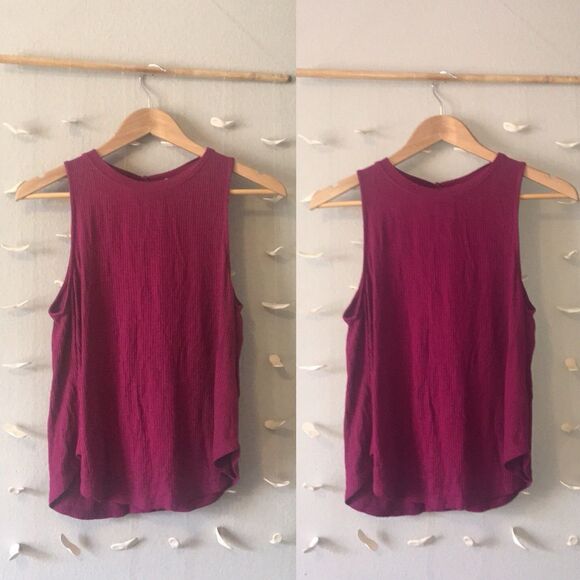 Magenta ribbed loose tank - Picture 2 of 2